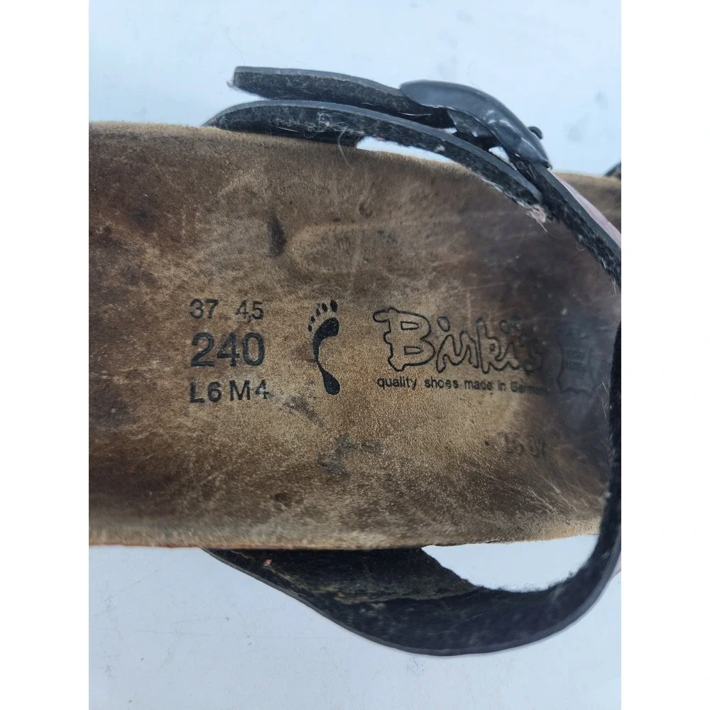 Birkenstock‎ Birki's Sylt Sandals Womens 37/US 6 Red Metallic Cross Strap Cork